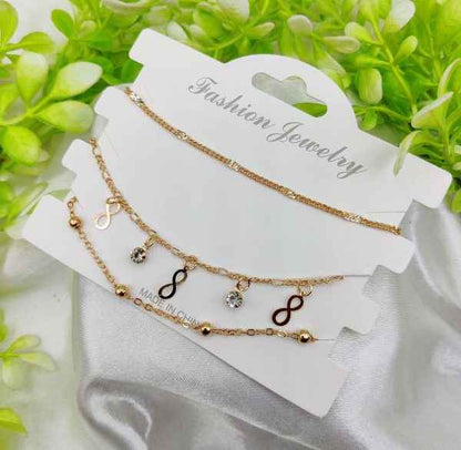 Imported Triple-layered Adjustable Bracelet Set | Best Quality Artificial Bracelet For Girls & Women | Bracelet For Every Occasion