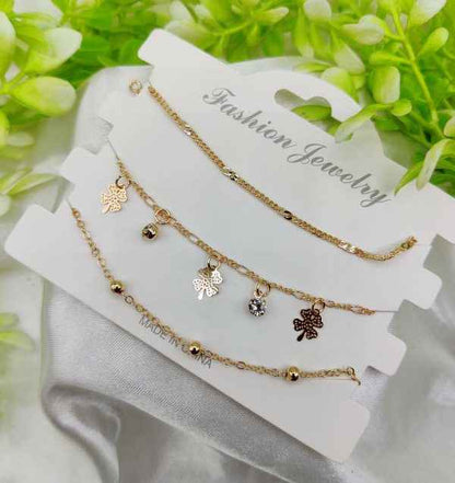 Imported Triple-layered Adjustable Bracelet Set | Best Quality Artificial Bracelet For Girls & Women | Bracelet For Every Occasion