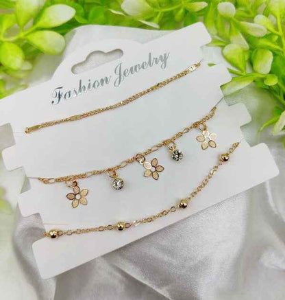 Imported Triple-layered Adjustable Bracelet Set | Best Quality Artificial Bracelet For Girls & Women | Bracelet For Every Occasion