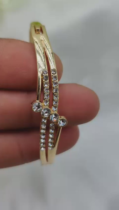 1 Piece Imported Elegant Adjustable Bracelet With Different Design | Twisted, Heart, Chevron, Dazzling Crossed, Intricately Crafted Design