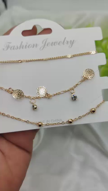 Imported Triple-layered Adjustable Bracelet Set | Best Quality Artificial Bracelet For Girls & Women | Bracelet For Every Occasion