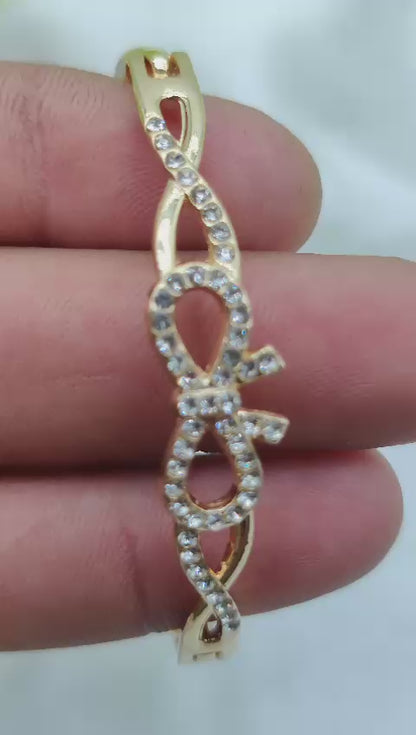 1 Piece Imported Elegant Adjustable Bracelet With Different Design | Twisted, Heart, Chevron, Dazzling Crossed, Intricately Crafted Design