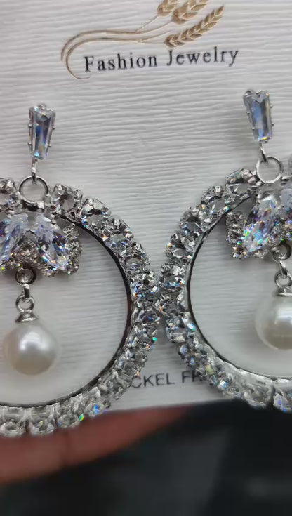 Imported Elegant Earrings  In Multiple Design | Floral Hoop, Floral Crystal, Radiant Princess, Dazzling Hoop, Starburst Pearl, Crystal Hoop Designs