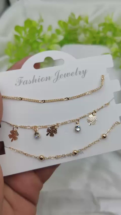 Imported Triple-layered Adjustable Bracelet Set | Best Quality Artificial Bracelet For Girls & Women | Bracelet For Every Occasion