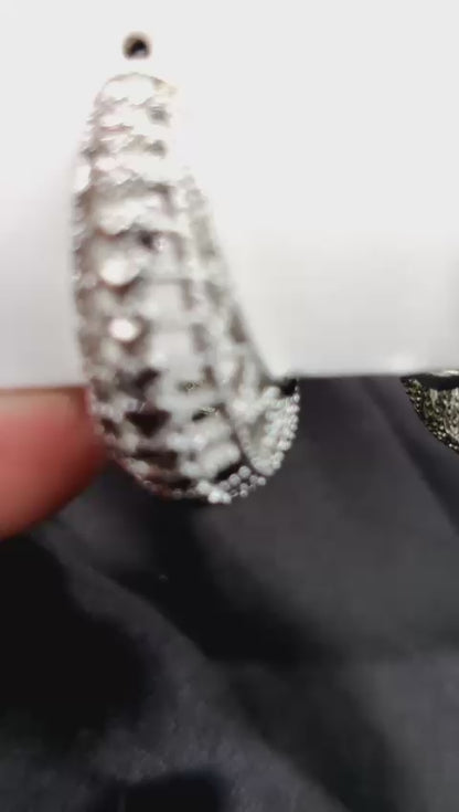 Imported Exquisite Antique-style Crescent Hoop Earrings – Tarnish Free Elegance