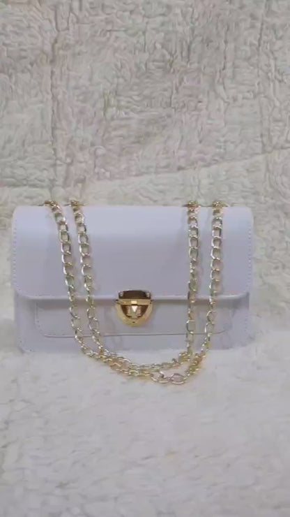 Girl's PU Leather Plain Shoulder Bag