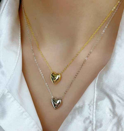 Stainless Steel Heart Shape Necklace |  Love Heart Pendant Necklace | Girls & Women Fashion